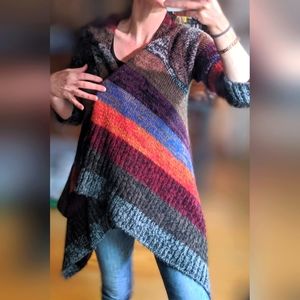 Cozy Ginger Jar Sweater Colorful Stripes L - fits Small - M Medium